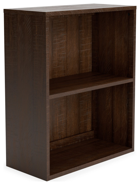 Benzara BM248083 Small Bookcase With 1 Adjustable Shelf, Dark Brown
