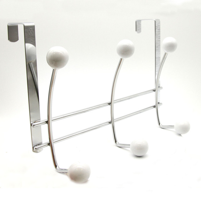 Over The Door 6 Metal Hooks Rack Contemporary Wall By Evideco - Over Wall Hooks Over The Door 6 Metal Hooks Rack Contemporary Wall By Evideco - Over Wall Hooks