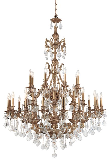 24 Light Two Tier Crystal Chandelier