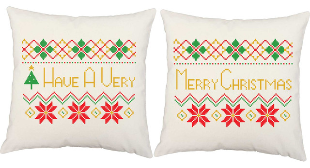 Ugly Christmas Sweater Throw Pillows, In/Outdoor Covers and Cushions