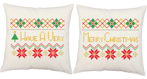 Ugly Christmas Sweater Throw Pillows, In/Outdoor Covers and Cushions