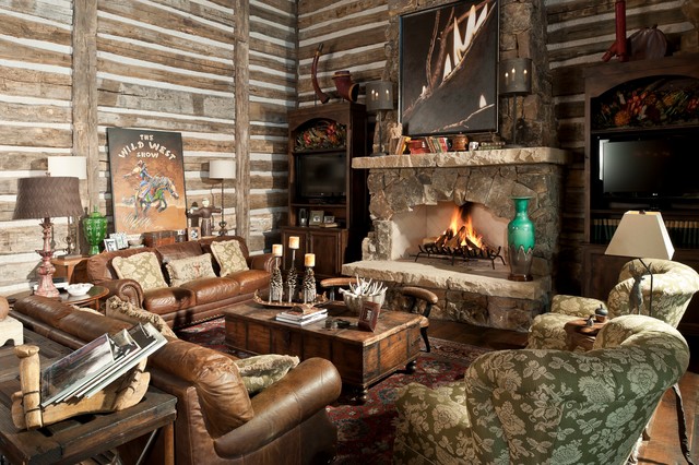 Future Proof Log Cabin rustik-vardagsrum