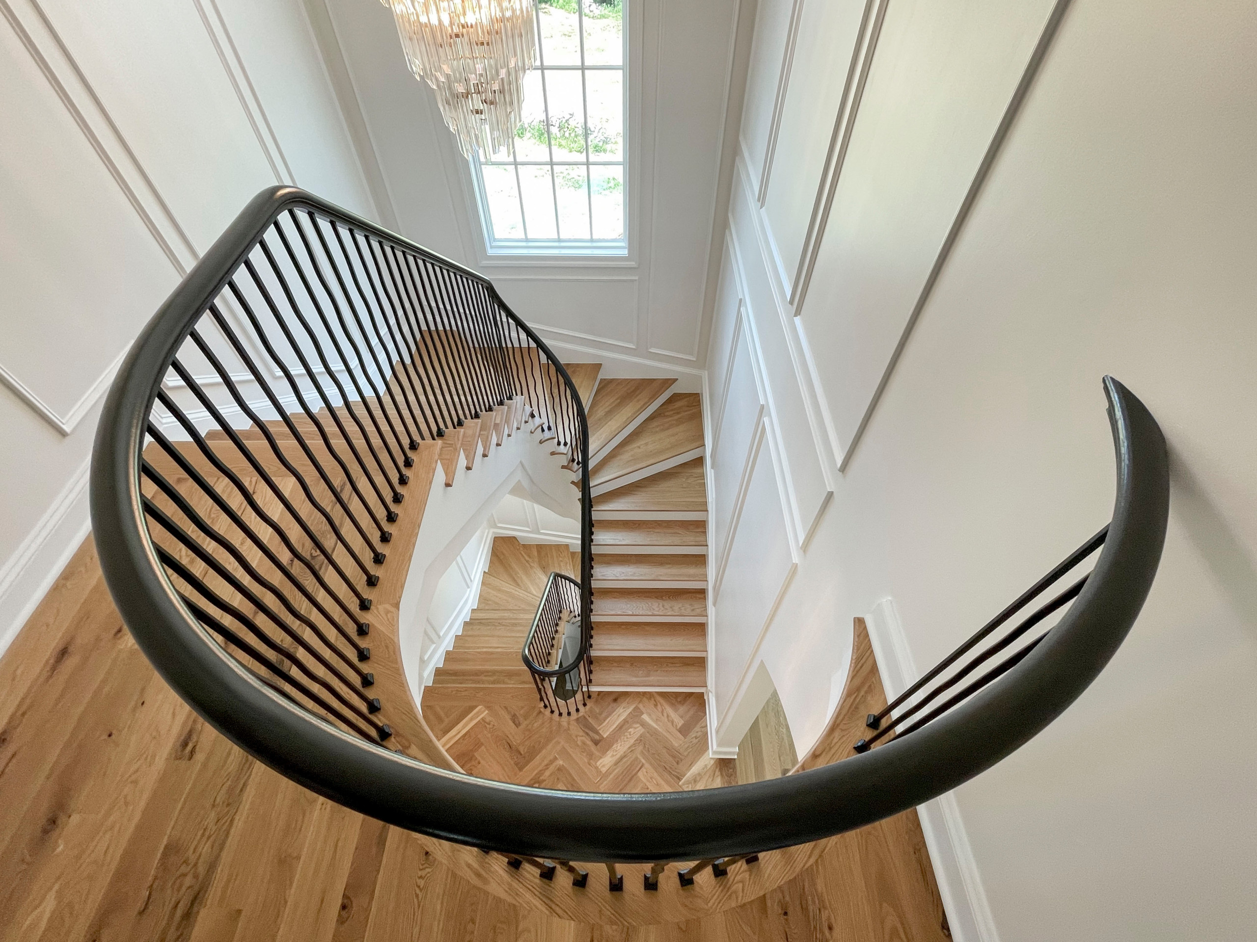 106_Modern Balustrade System Meets Traditional Winding Stairs, Aldie VA  20105