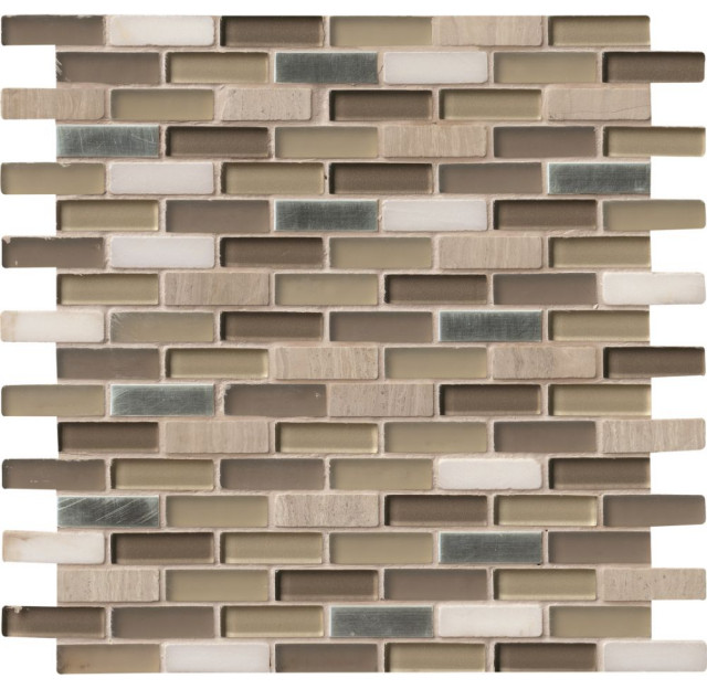 Blend Glass Stone Metal Silver Tip Mosaic Mixed Tile Contemporary By Tiay - Glass Stone Metal Blend Mosaic Tile Blend Glass Stone Metal Silver Tip Mosaic Mixed Tile Contemporary By Tiay - Glass Stone Metal Blend Mosaic Tile