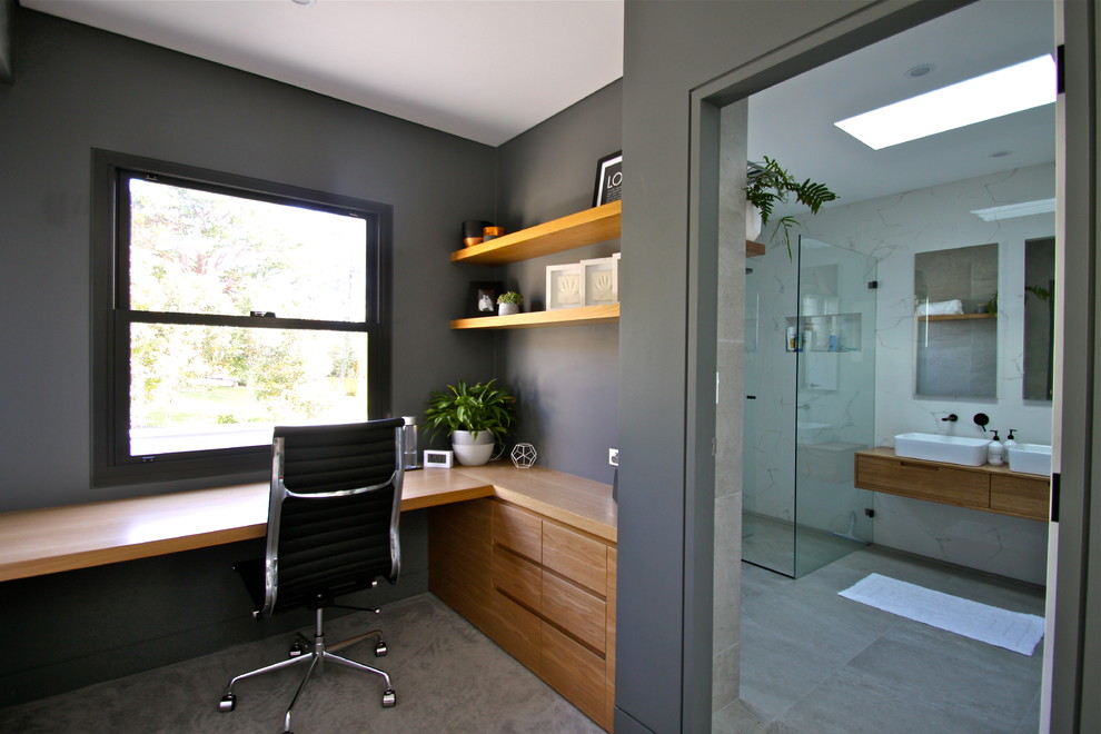 Design ideas for a contemporary home office in Sydney.