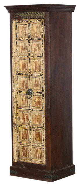 Marion Winter Solid Mango Reclaimed Wood Tall Narrow Linen
