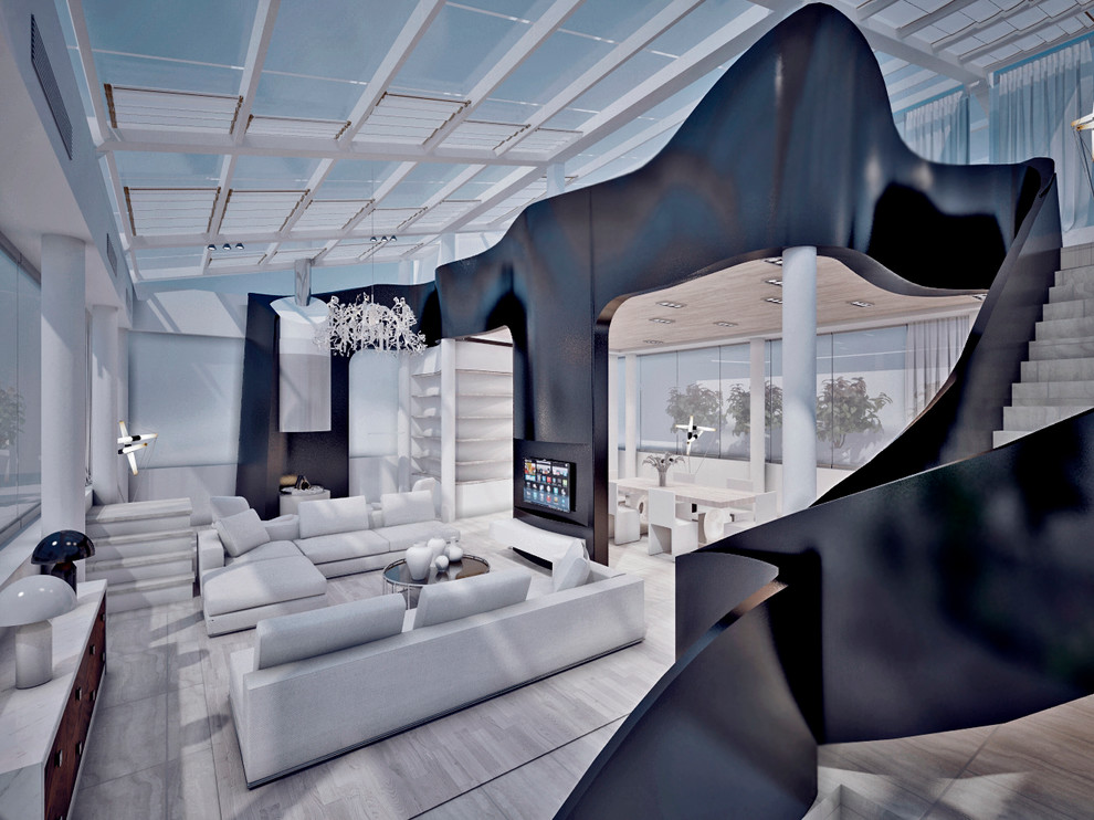 Проект 79 - Интерьер двухуровневой квартиры (8 вариант)