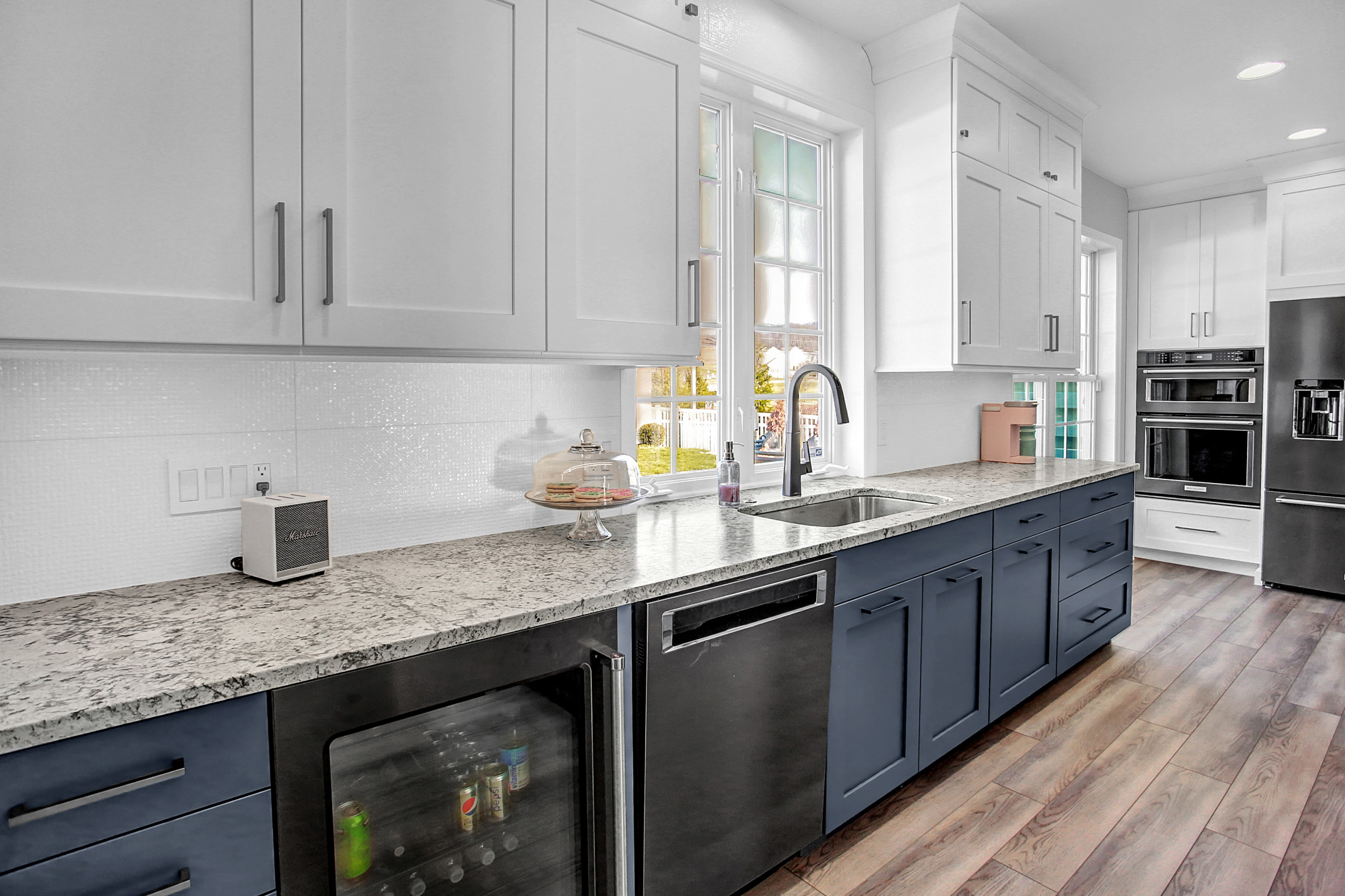 Blue & White Transitional Kitchen Remodel