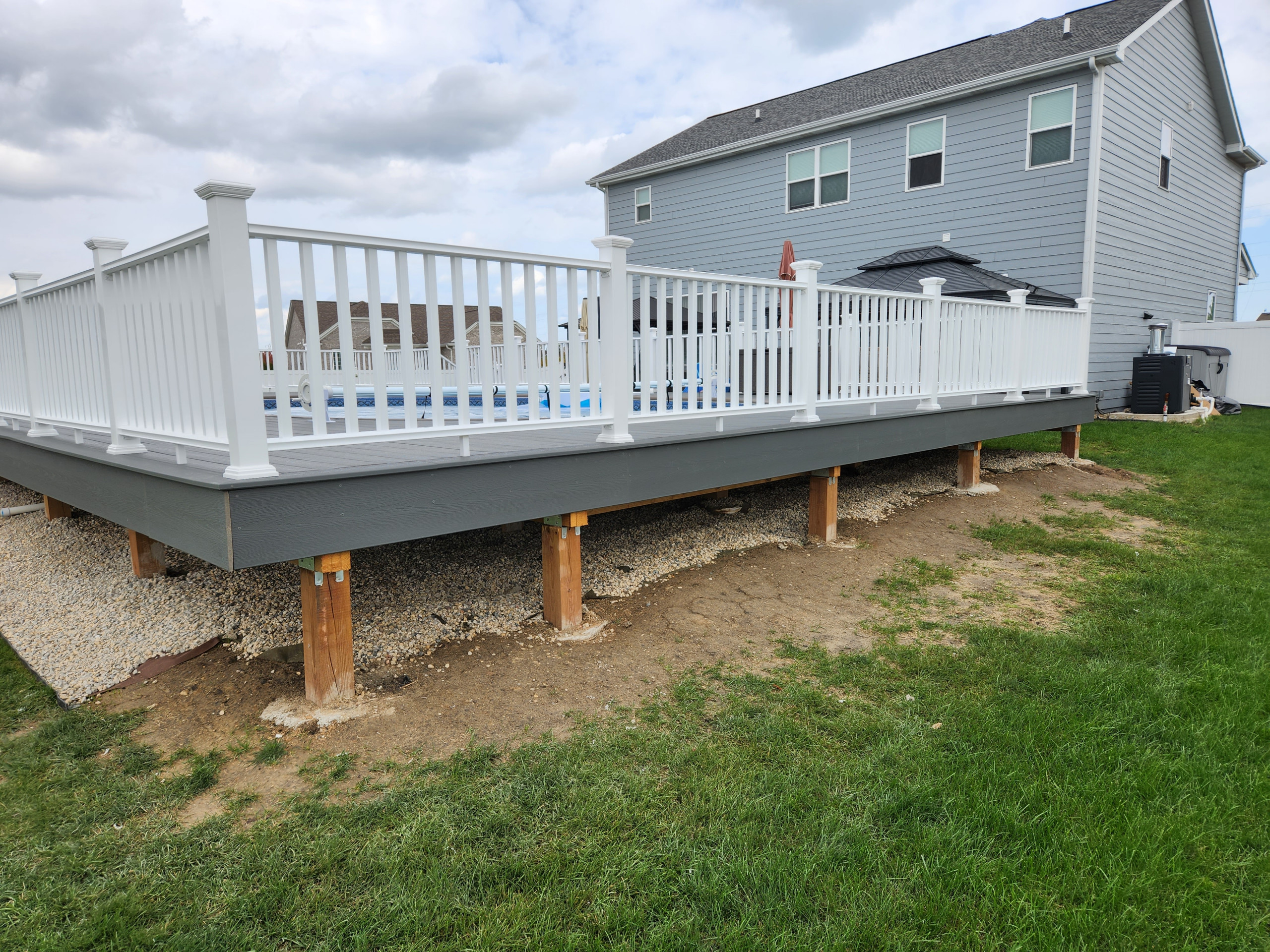 Composite deck around pool