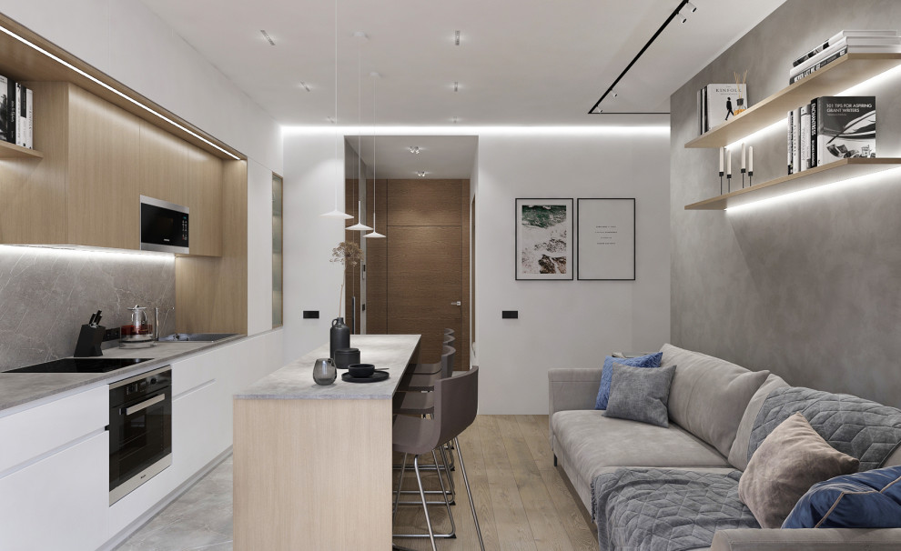 Квартира 50м2 в современном стиле для молодой семьи в ЖК "Ленинград"