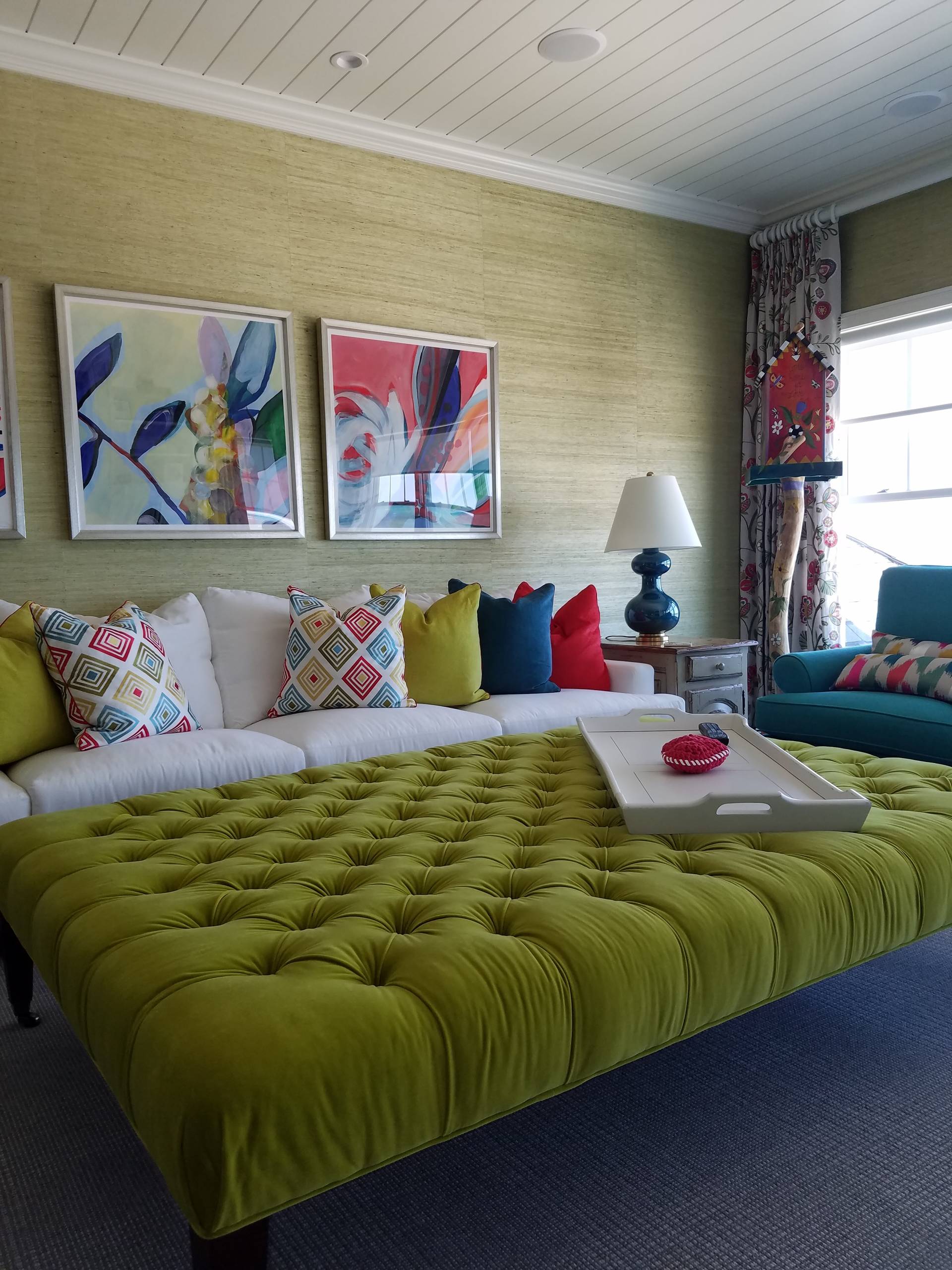 Grasscloth Install: Large Family Room