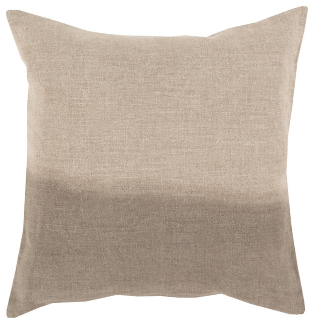 Modern 20" x 20" Taupe Woven Two Tone Throw Pillow Contemporary Decorative Pillows by Biz