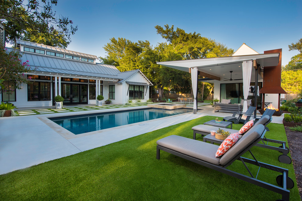 Modern Farm House Contemporary Pool Austin by Design Ecology