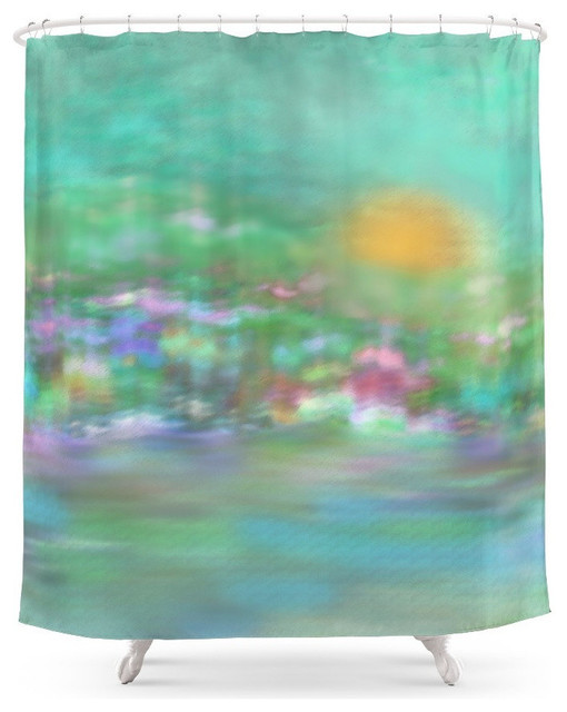 Landscape In Pastel Colors Shower Curtain Contemporary Pastel Colors Shower Curtain
