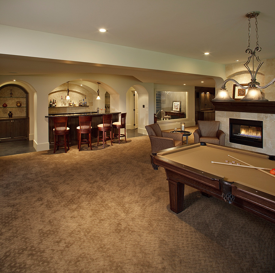 Inspiration for a traditional basement in Calgary.
