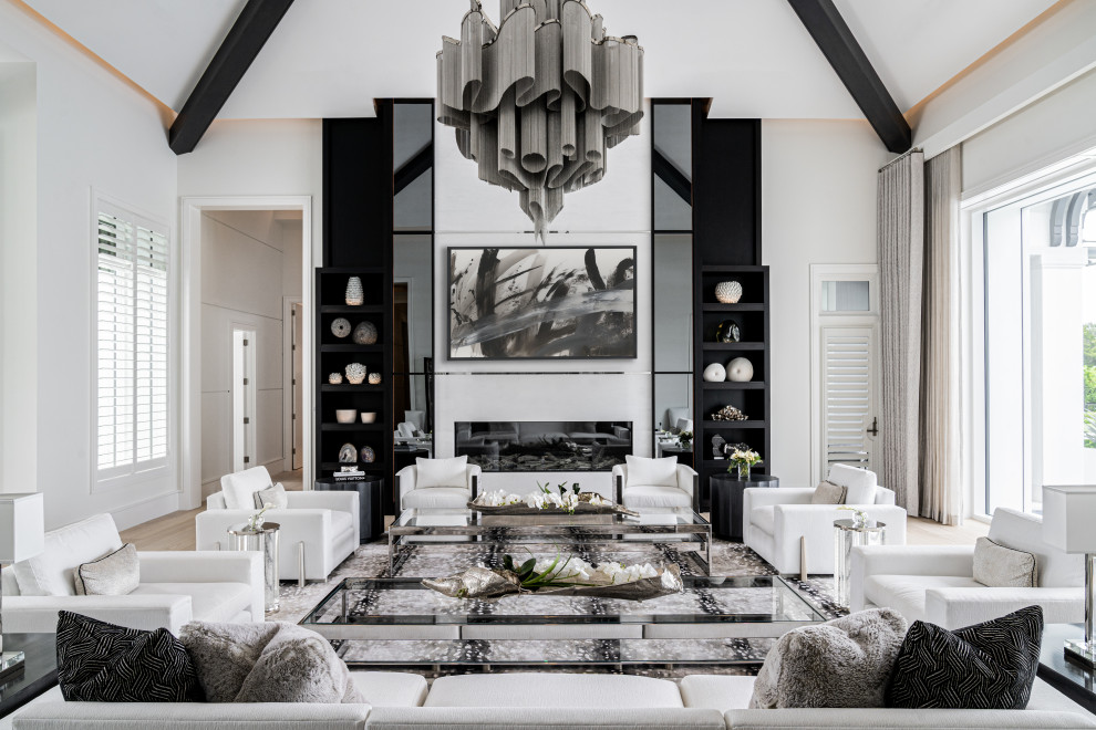 Living room - contemporary living room idea in Miami