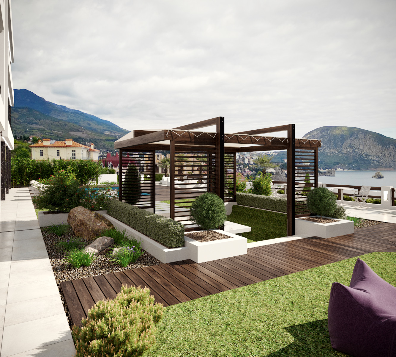 Проект благоустройства территории мини-отеля в Гурзуфе. Ландшафт