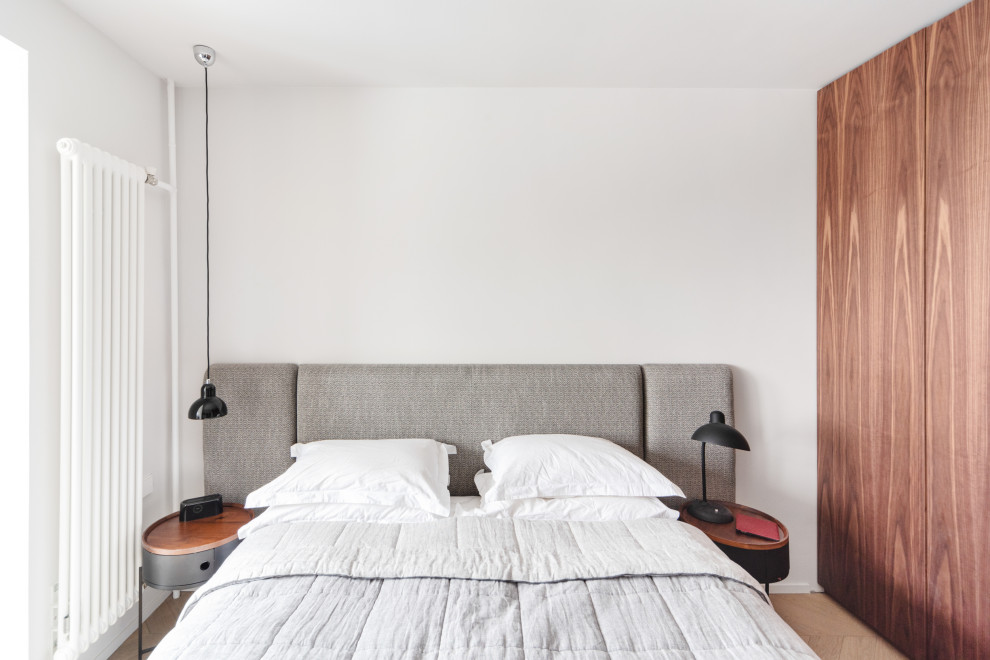 Inspiration pour une grande chambre minimaliste.