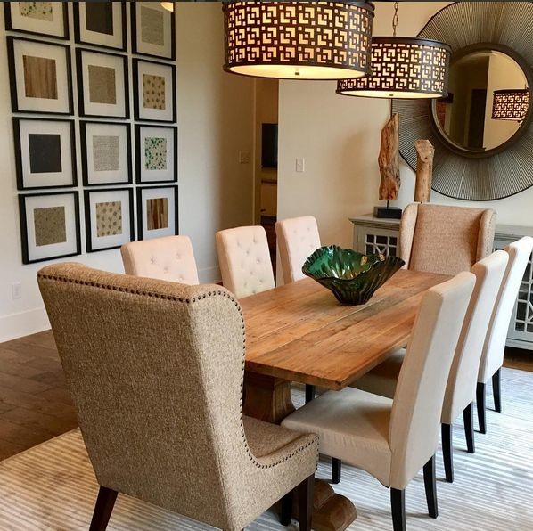 This is an example of a transitional dining room in Little Rock.