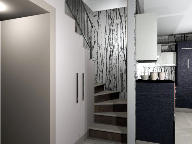 Da un bicamere a un appartamento su due livelli - Progetto in corso contemporary-staircase