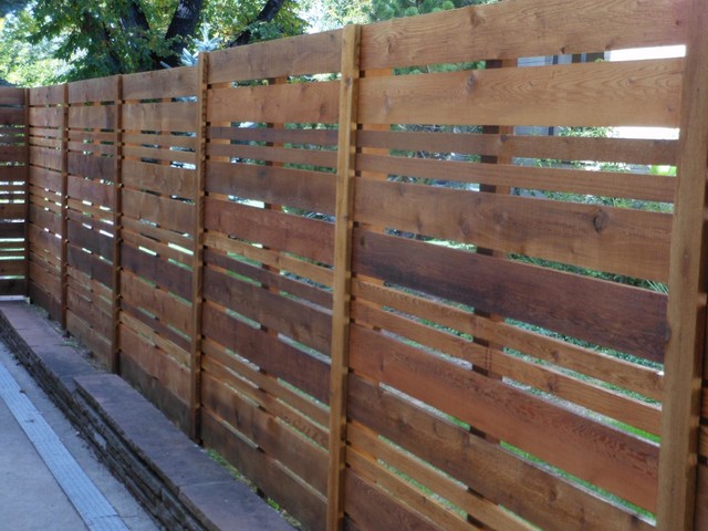 Custom Horizontal Western Red Cedar Modern Garden Denver By All Access Fence Wood Vinyl Ornamental Iron
