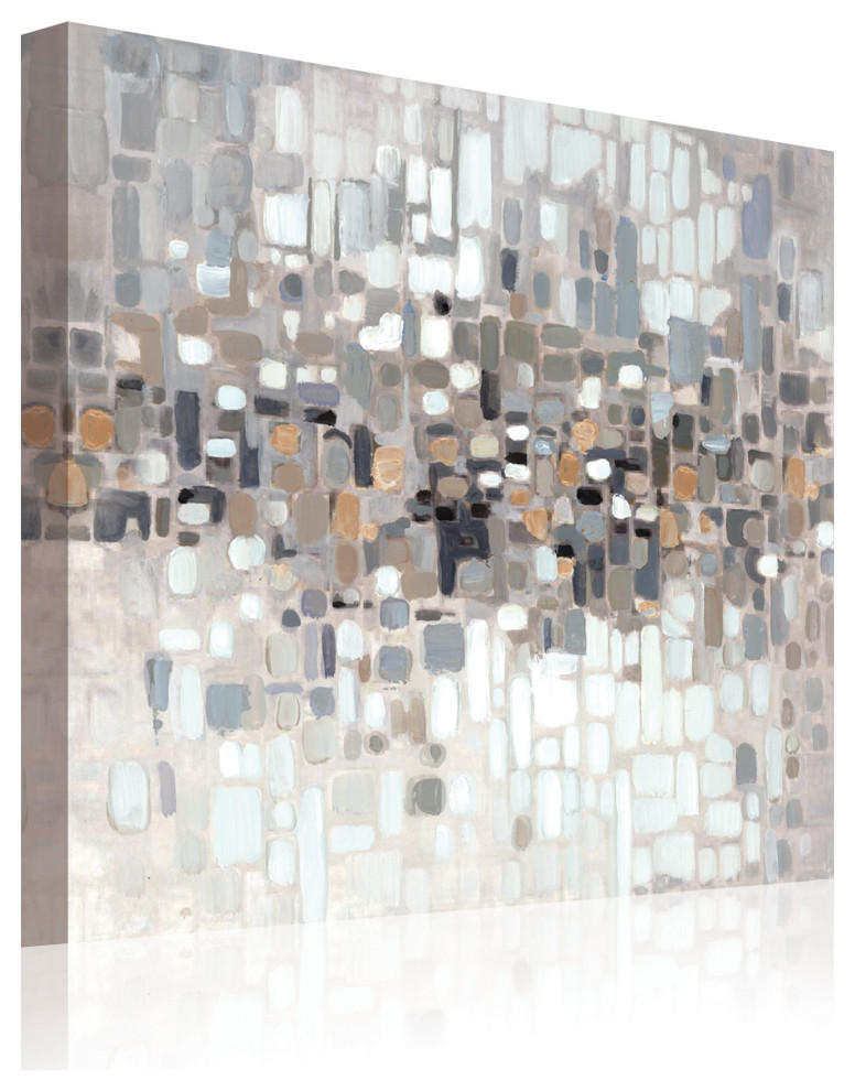 Gray Abstract Canvas Wall Art Print, Wall Decor, 24"x24" Contemporary