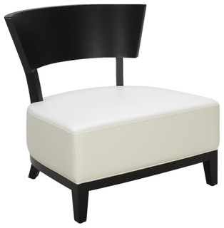 Alvado Off White Leather Accent Chair - Contemporary - Living Room