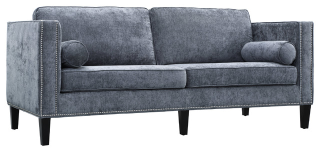 Anderson Velvet Sofa Transitional Sofas By Tov Furniture Anderson Velvet Sofa Gray