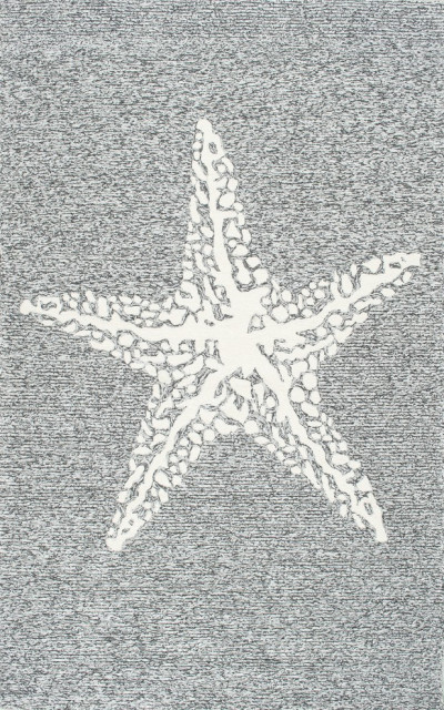 Hacienda Starfish Indoor/Outdoor Rug, Gray, 4'x6'