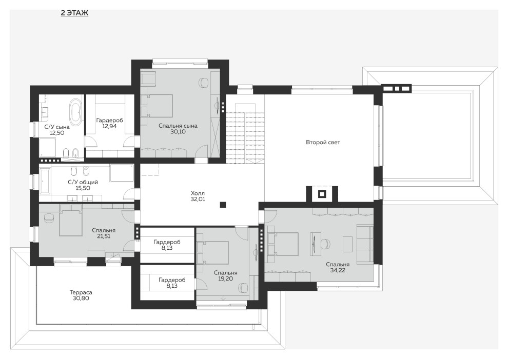 Двухэтажный дом в стиле Райта М454
