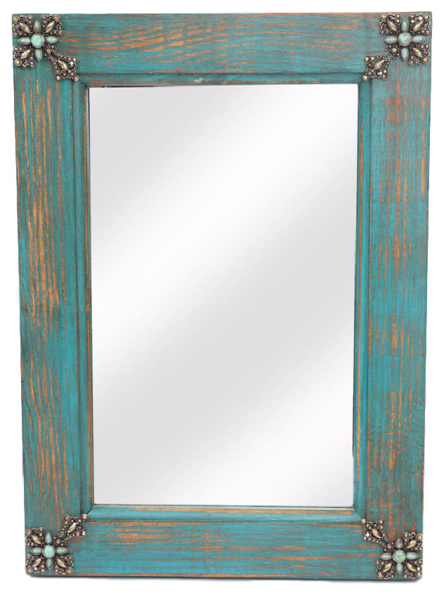 Concho Cross Rustic Mirror Rustic Wall Mirrors by Mexican Imports