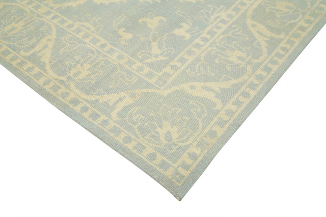 Rug N Carpet - Hand-Knotted Oriental 8' 9" x 11' 11" Unique Beige Oushak Rug