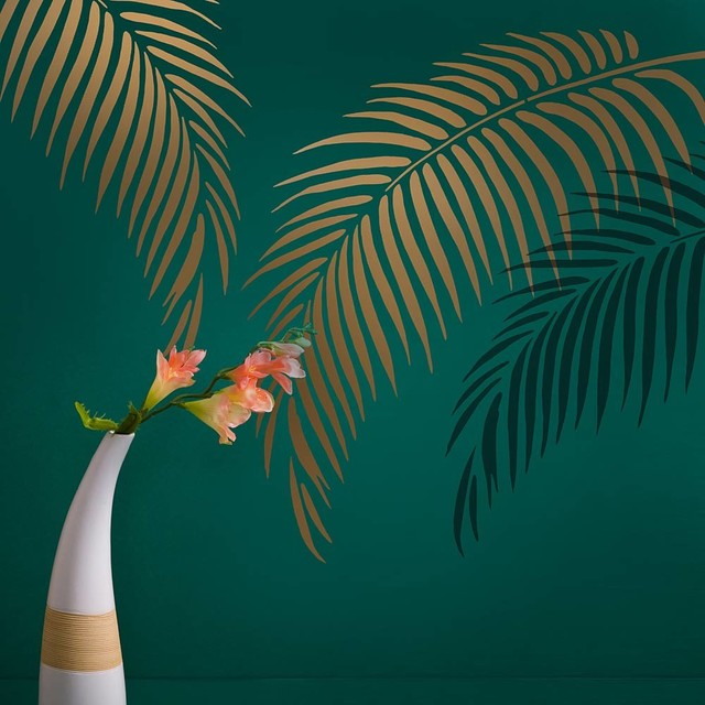 Palm Frond Wall Art Stencil For Home Decor Tropical Palm Frond Wall Art Stencil For Home Decor