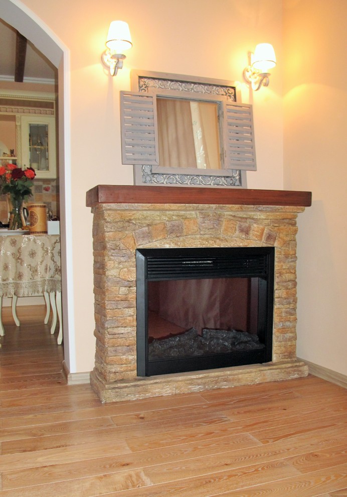 Оформление гостиной с камином