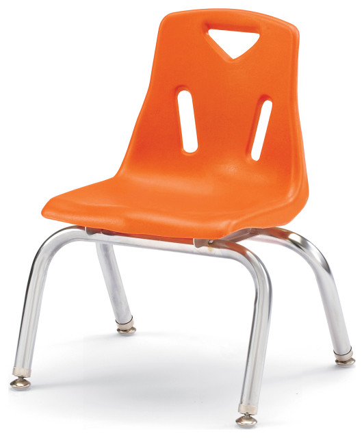 Berries Stacking Chairs with Chrome-Plated Legs - 10" Ht - Set of 6 - Orange