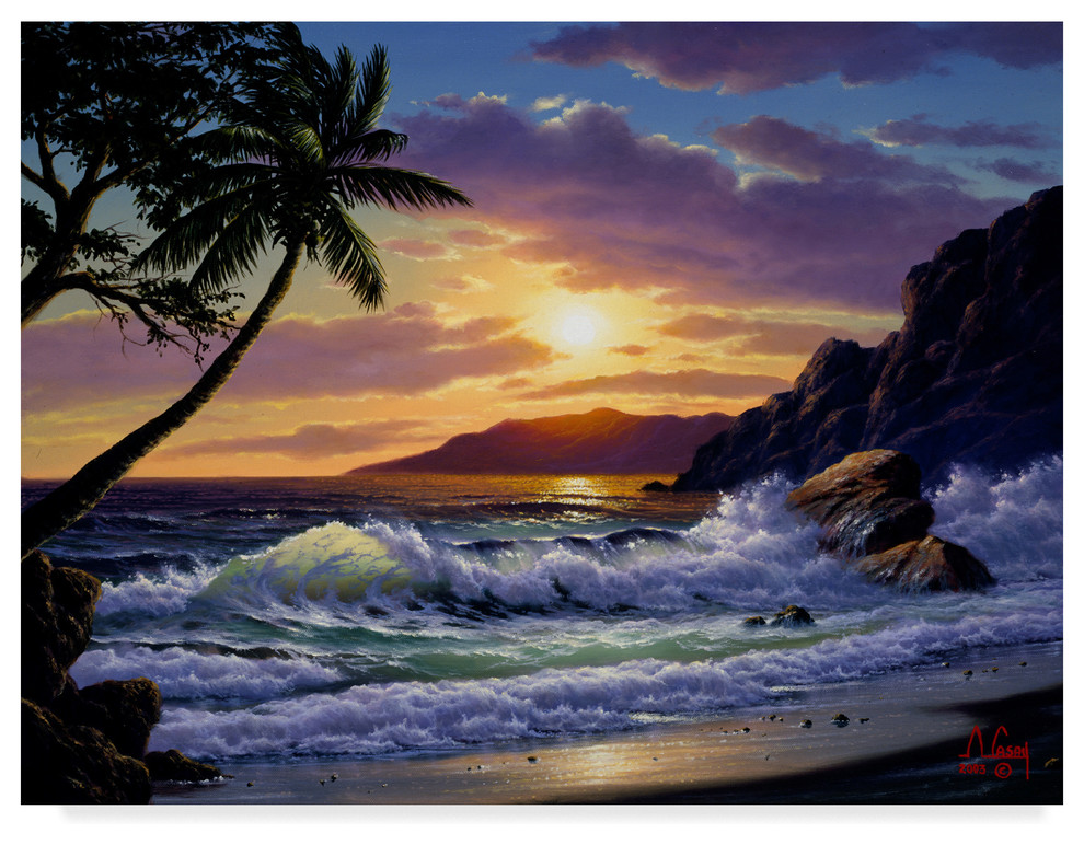"Sunset Coast 1" by Anthony Casay, Canvas Art Tropical Prints And