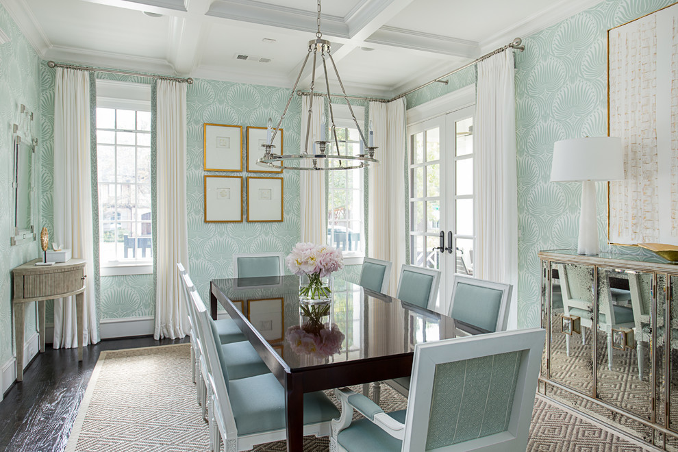Beach style dining room photo in Dallas