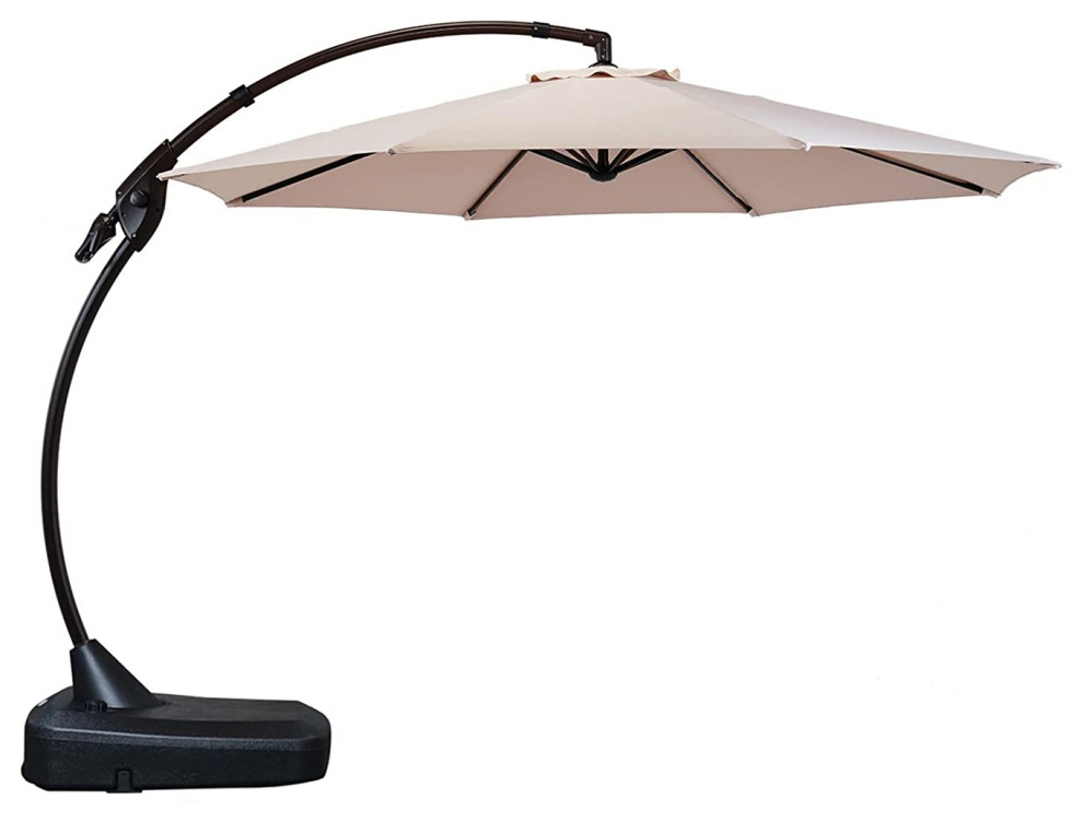 11' Aluminum Outdoor Cantilever Umbrella for Backyard, Patio, Gazebo, Pool Contemporary