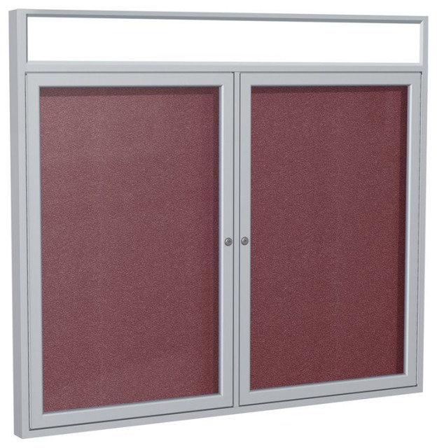 Ghent's Vinyl 36" x 48" 2 Door Enclosed Bulletin Board in Berry Red