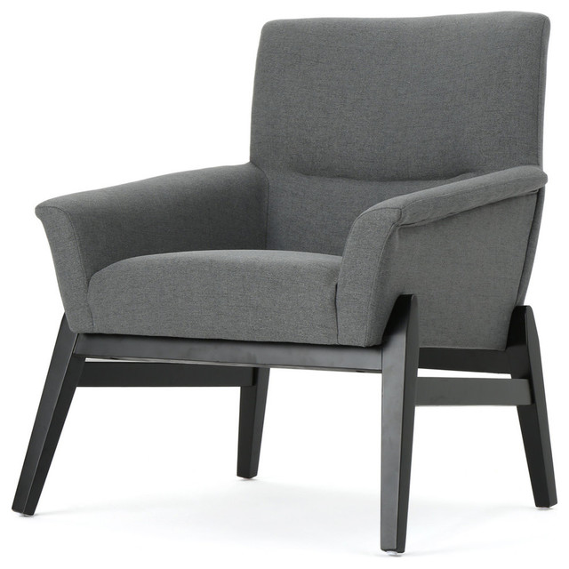 GDF Studio Leona Modern Charcoal Fabric Club Chair, Charcoal