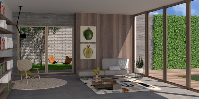 Casa modular contemporain-salon
