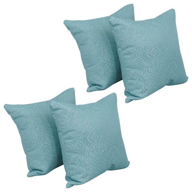 17" Jacquard Throw Pillows With Inserts, Set of 4, Mabul Spa