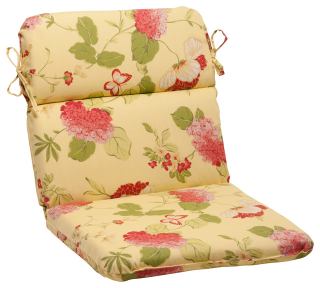 Risa Lemonade Rounded Corners Chair Cushion Traditional Outdoor