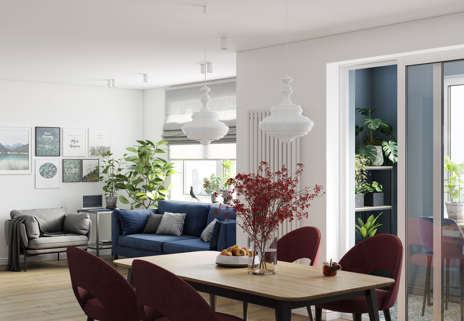 Трехкомнатная квартира для молодой семейной пары