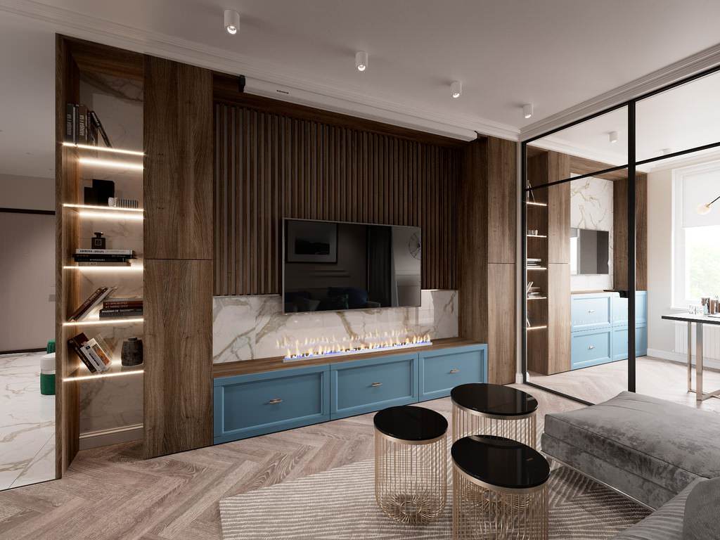 Дизайн интерьера квартиры в современном стиле в ЖК «Царская столица», 107 кв.м.