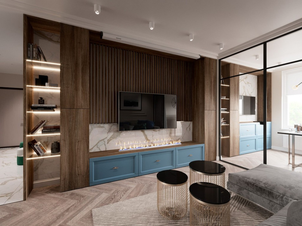 Дизайн интерьера квартиры в современном стиле в ЖК «Царская столица», 107 кв.м.