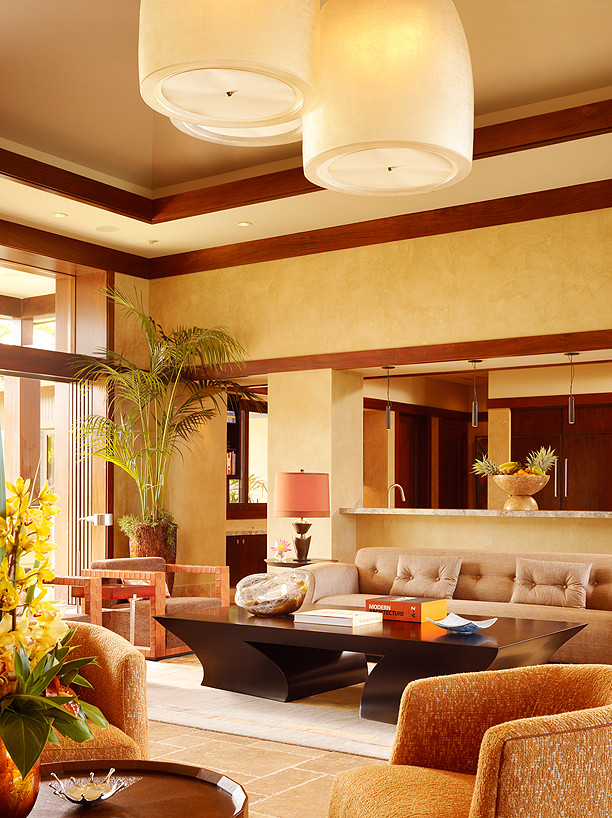 Inspiration for a tropical living room in Hawaii.