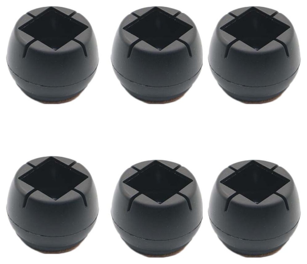 24pcs Black Silicone Table Furniture Leg Covers Feet Caps Floor Protectors - 12