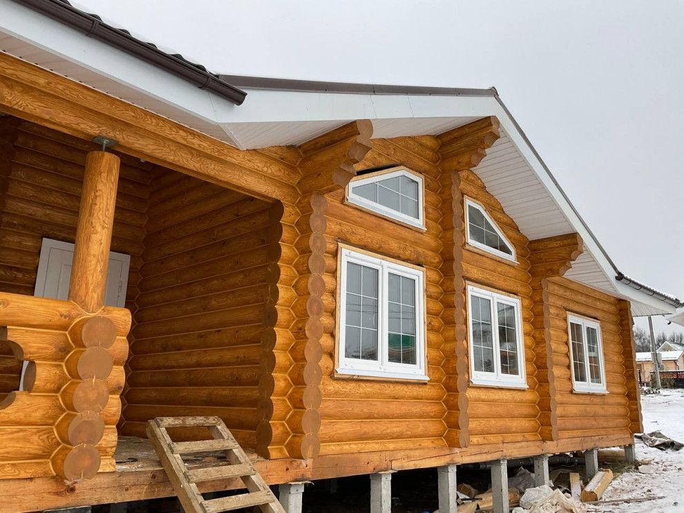 Шлифовка сруба, утепление, покраска масловоском, теплый шов