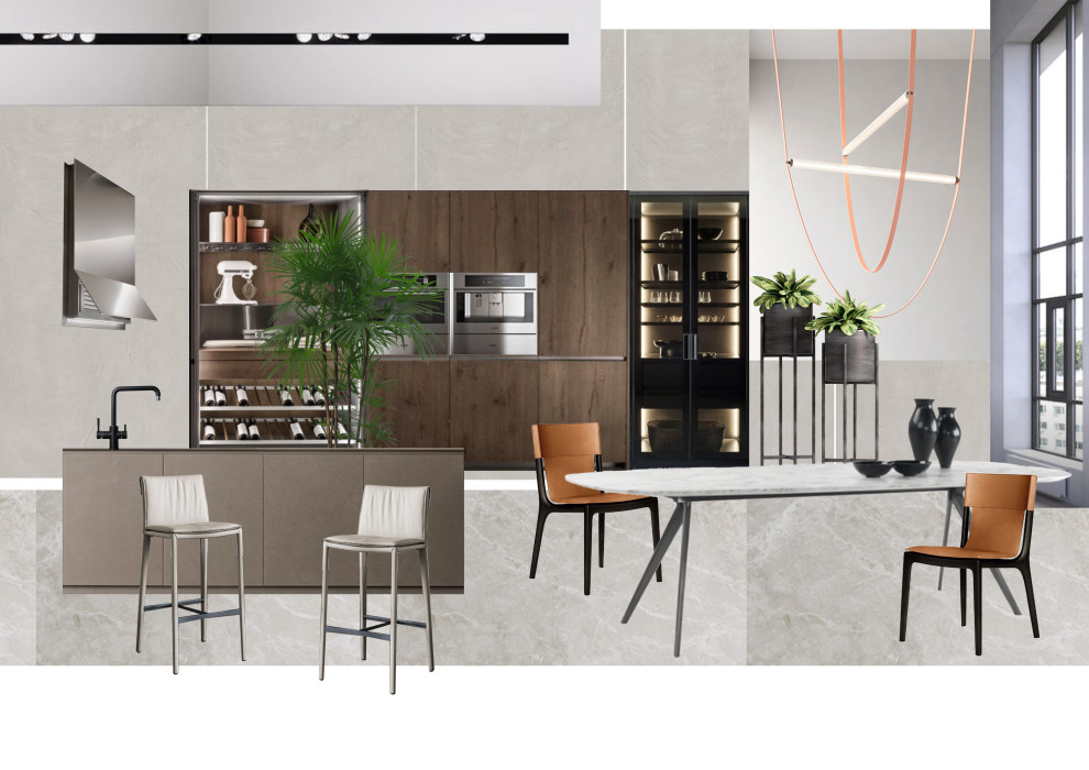 Эскизный проект двухуровненой квартире в современном стиле